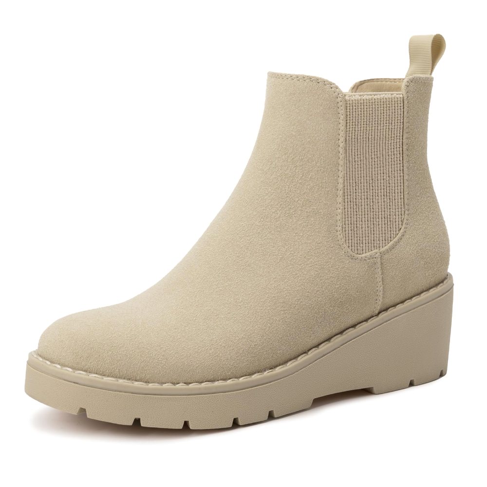 Athlefit Girls' Wedge Chelsea Boot in Apricot