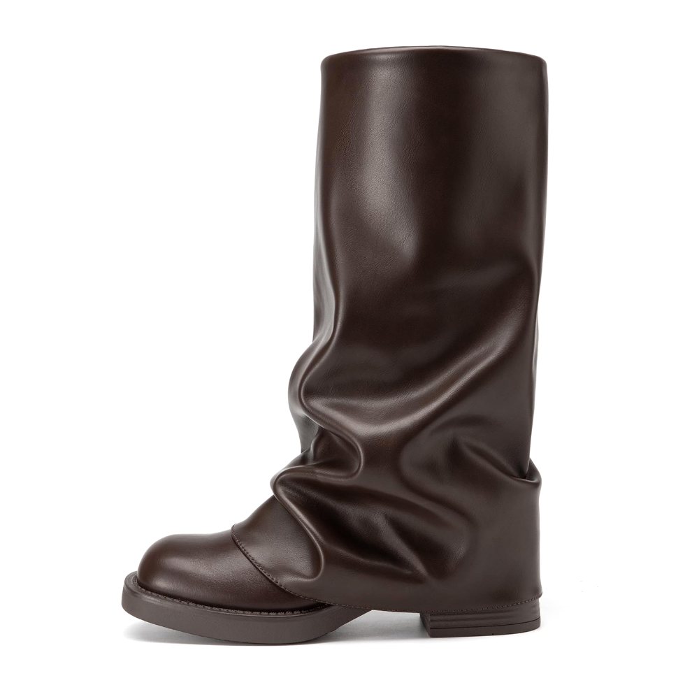 Athlefit Fold-Over Pull-On Boot in Brown