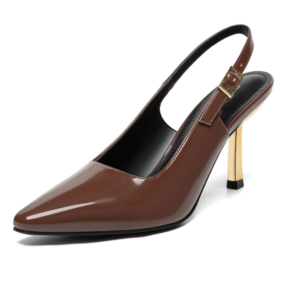 Athlefit Stiletto Slingback Pump in Brown