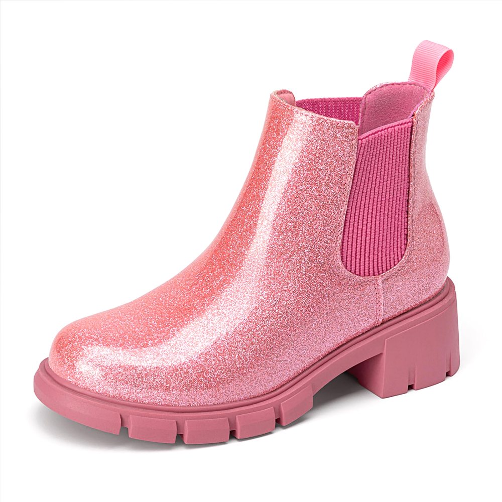 Athlefit Girls' Chunky Chelsea Boot in Pink PU