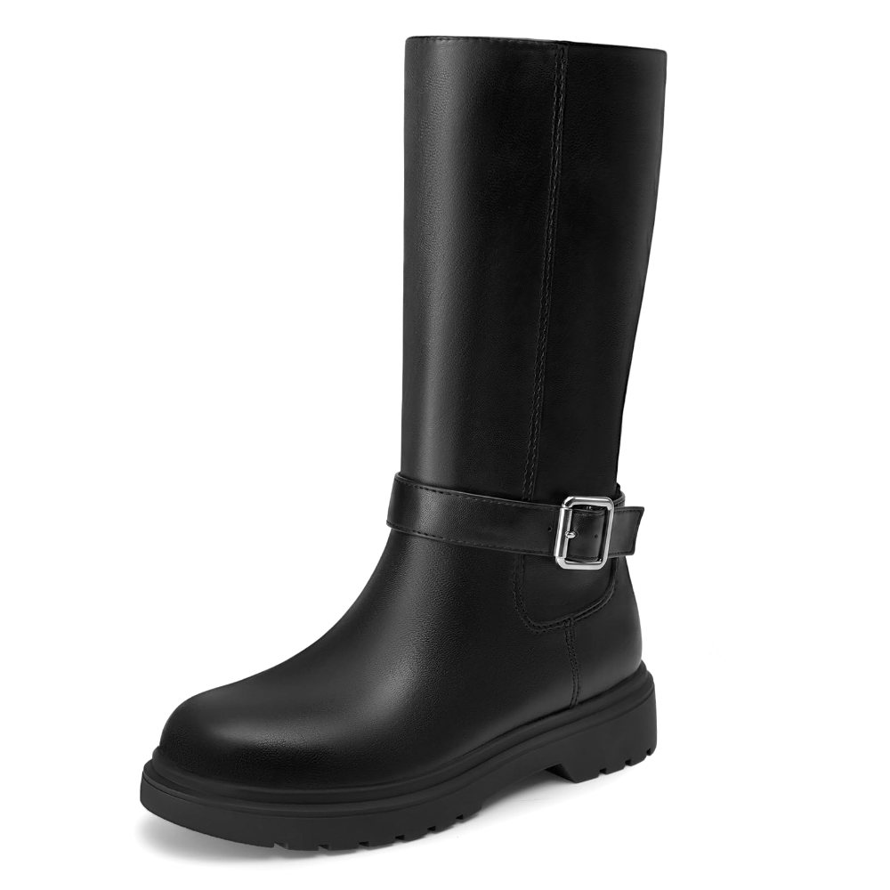 Athlefit Girls' Zip Riding Boot in Black PU