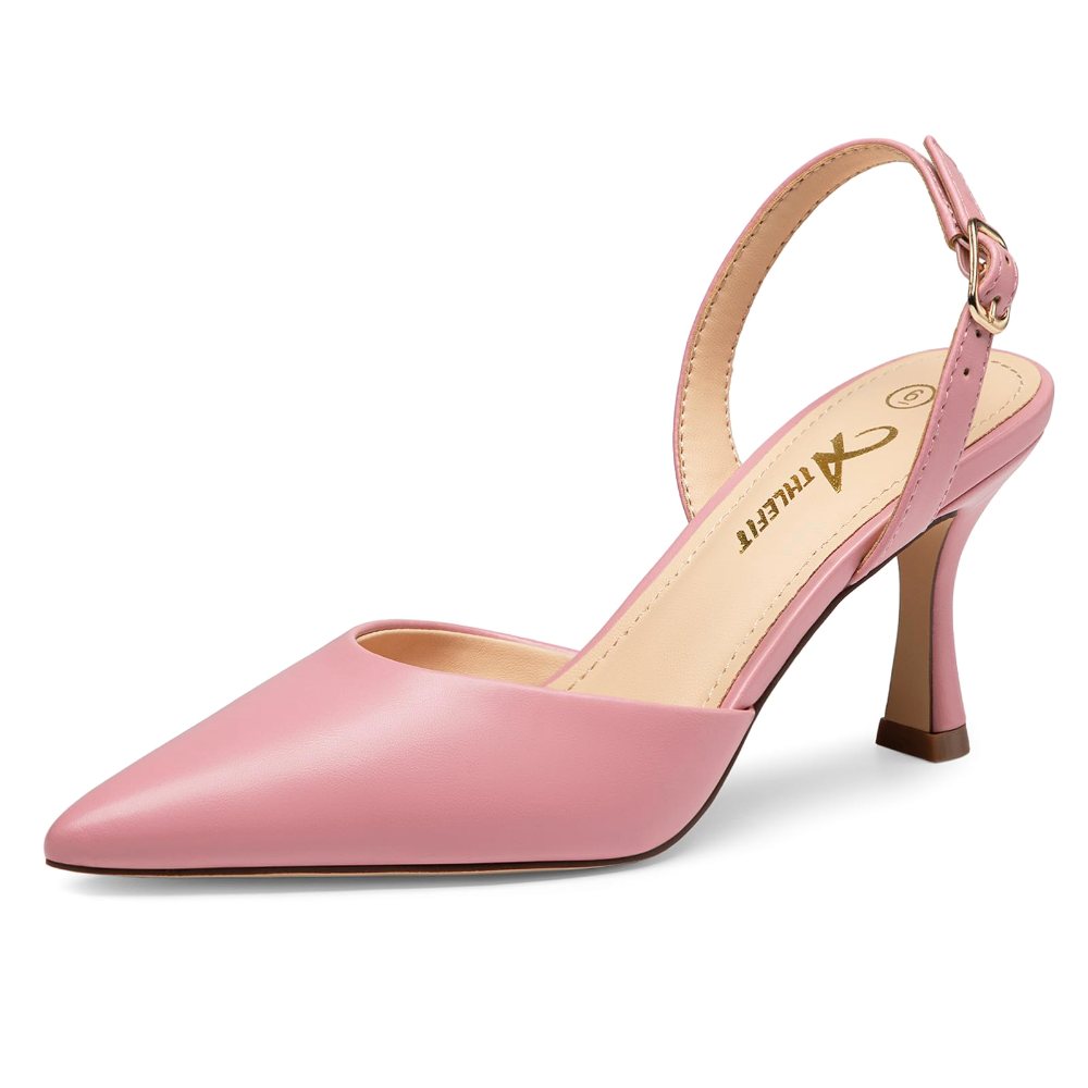 Athlefit Flared Kitten Heel Slingback in Pink